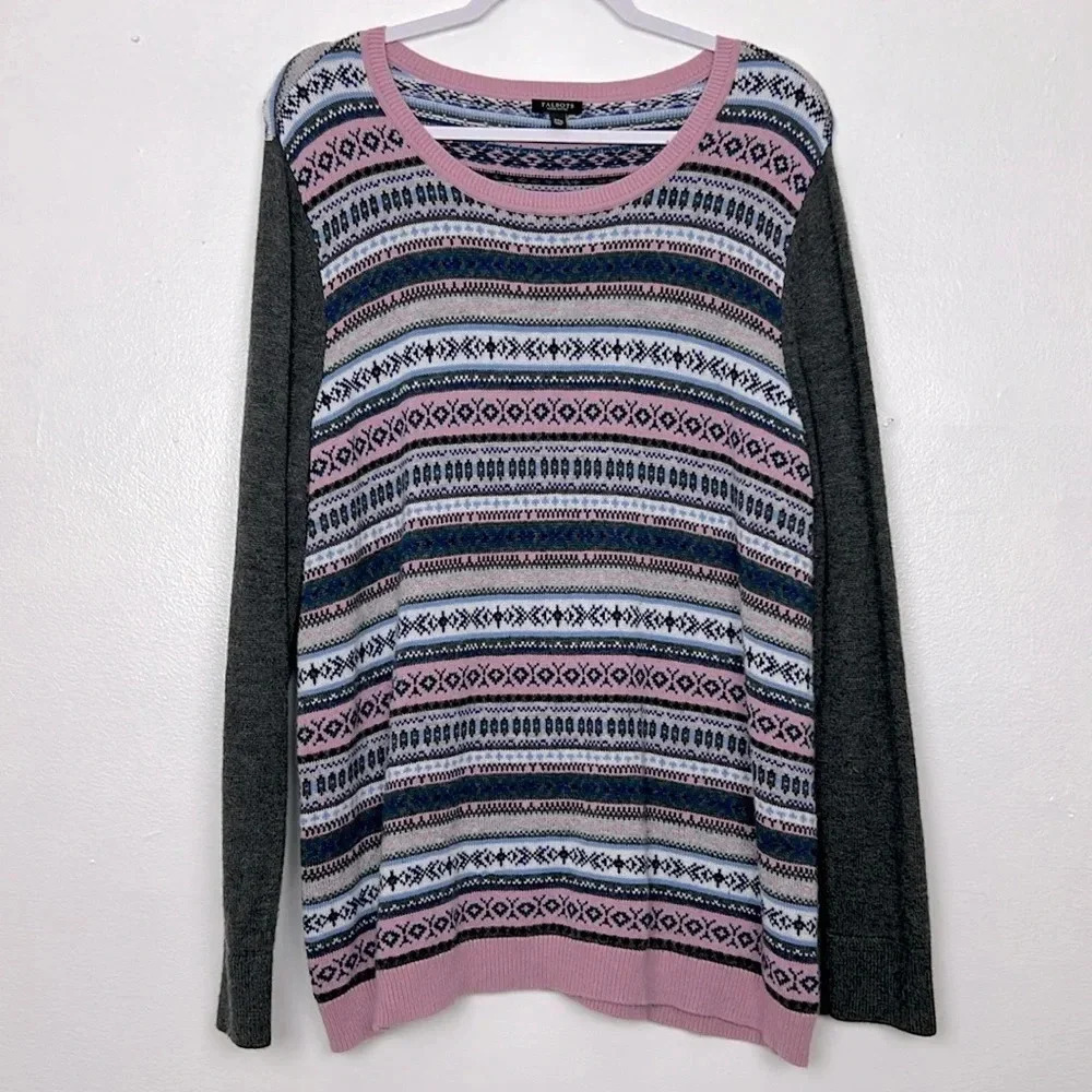 Talbots Women’s 2XP Fair Isle‎ Lambswool Blend Pullover Sweater